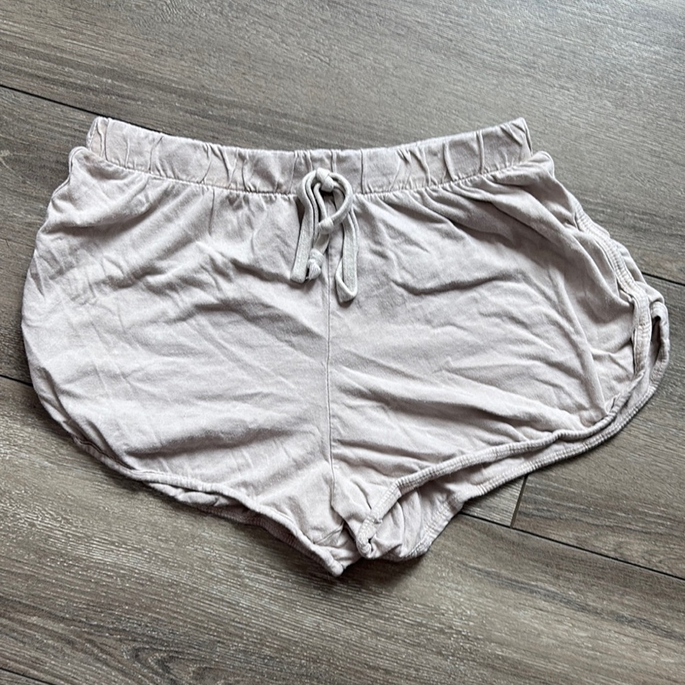 Caution To The Wind Cream Athletic Shorts with Elastic Waist XS139